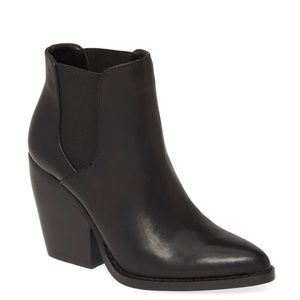NWT- Bp. Black Leather Bootie w/ block Heel